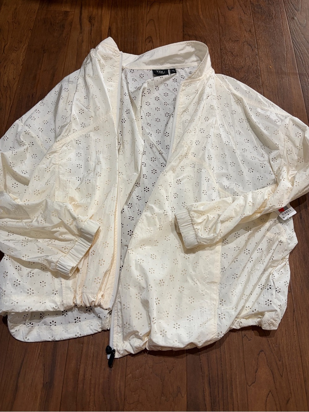 torrid Cream Eyelet Bomber Jacket